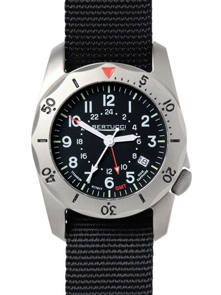 Bertucci A-2TR Vintage GMT Titanium, Swiss Quartz Watch #12117