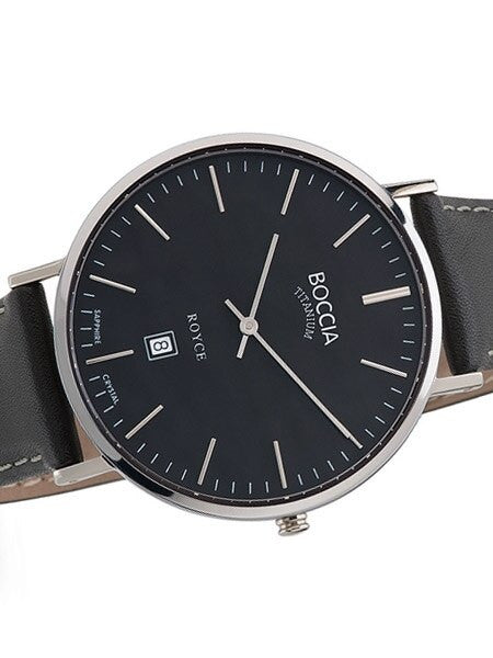 Boccia Mens Thin Quartz Watch with 42mm Titanium Case and a Sapphire Crystal #3589-02