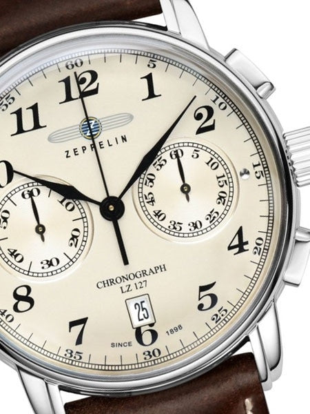 Graf Zeppelin LZ 127 Quartz Chronograph Watch with Creme Dial #7678-5
