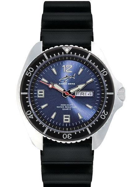 Chris Benz 200 meter Quartz Dive watch with Sapphire Crystal #CB0-B-KB-SW