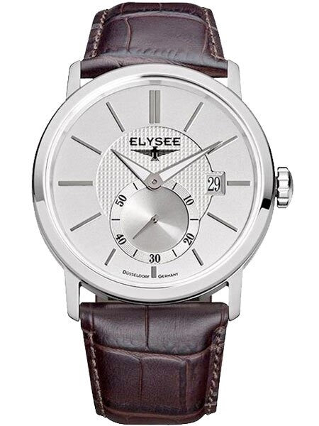 Elysee 42mm Quartz Dress Watch with Silver Dial and Small Seconds #38005