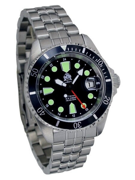 Tauchmeister Automatic 40mm Dive Watch with Red 24-hour Hand  #T0288
