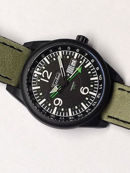 Techne Harrier Dual-Time Zone Watch with 41.5mm Carbon Reinforced Polymer Case #368.174