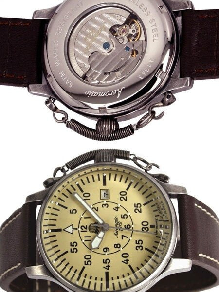 Aeromatic 1912 Automatic Aviator's Watch with Retro Crown Retention Spring #A1383