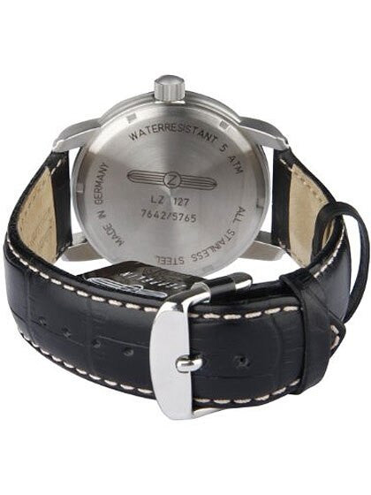 Graf Zeppelin Dual Time, GMT Watch with Red Tipped 24-hr Hand. #7642-1