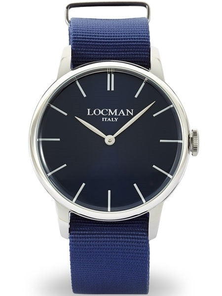 Locman 1960's Collection Sporty Quartz Dress Watch with 41mm Case #0251V02-00BLNKNB
