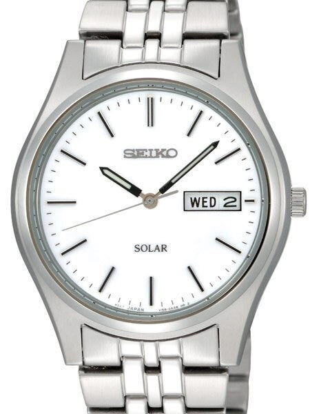 Seiko Core Series Solar Watch with 37mm Stainless Steel Case and Bracelet #SNE031