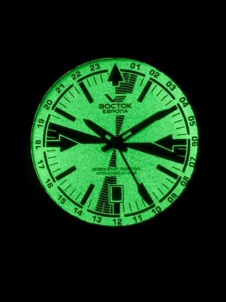 Vostok-Europe Radio Room, Dual Time Automatic Watch with Luminous Dial #2255222