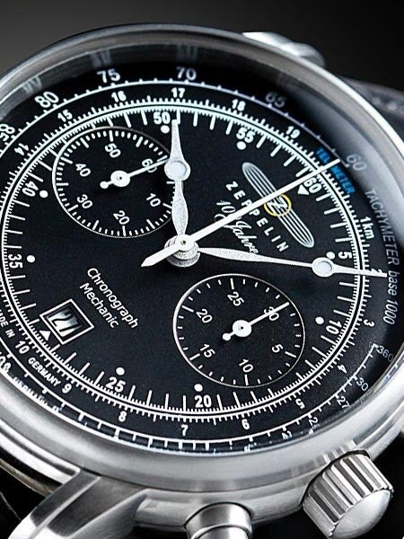 Graf Zeppelin Hand Wind Mechanical Chronograph Watch with Exhibition back #7608-2