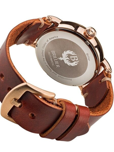 Brillier 43mm Klassique Automatic Watch with Horween Leather Strap #BR-11