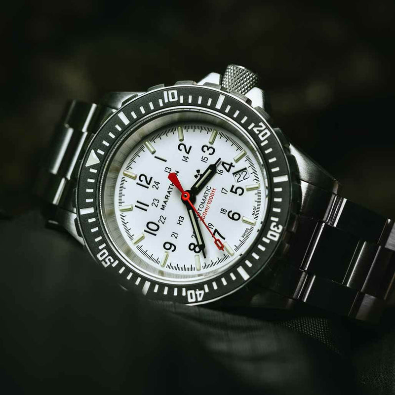 Marathon Swiss Made, GSAR Arctic Edition Automatic Military Divers Watch with Sapphire Crystal #WW194006BRACE-WD