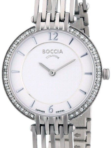 Boccia Ladies Quartz Watch with Titanium Bracelet and Swarovski Crystals #3230-01