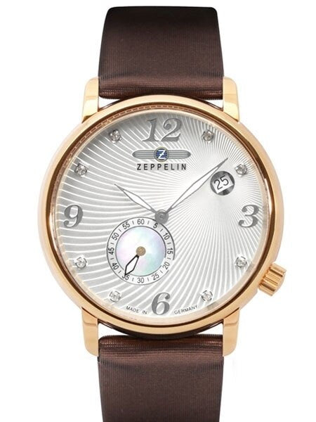 Graf Zeppelin Luna Swiss Quartz Watch with Swarovski Crystals and MOP Insert #7633-5