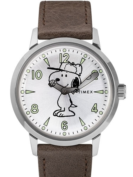Timex 40mm Welton Quartz Watch with Snoopy Baseball Themed Dial #TW2R94900VQ