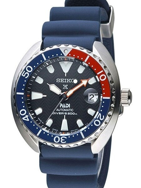 Seiko PADI Baby Turtle Prospex Automatic Dive Watch with Blue Dial and Silicone Dive Strap #SRPC41J1