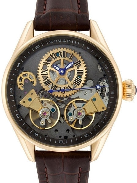 SCRATCH AND DENT - Rougois Regal Series Rose Gold Dual Escapement Automatic Watch #RS8390G-SND