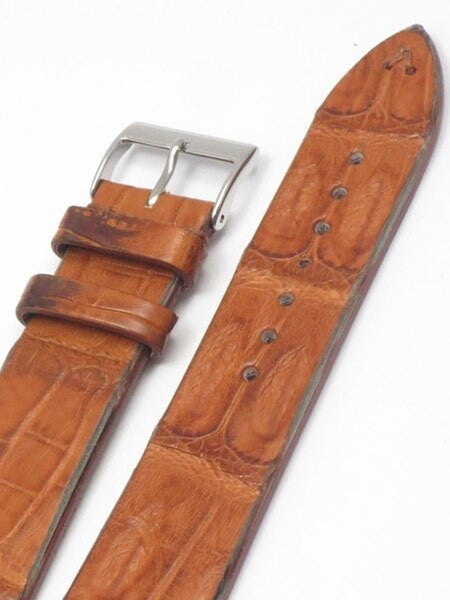 Handmade Italian Vintage Style Cognac Crocodile with Hand-Stitching #ML-900-VIN014