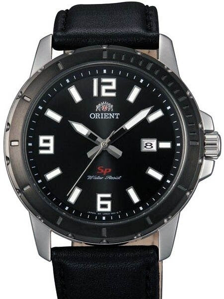 Orient Nite II Quartz Watch with Radiant Black Dial and Bezel #UNE2004B