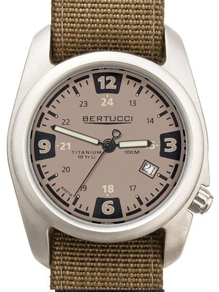 Bertucci A-2T Quad Watch with Sahara Dial & Dark Kaki Strap #12709