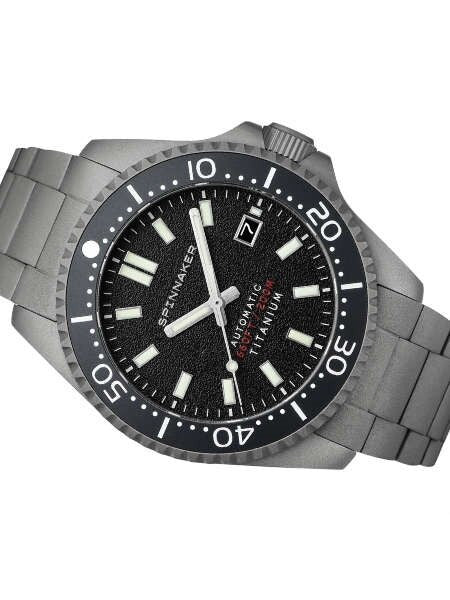 Spinnaker Tesei Titanium Automatic 200 Meter Dive Watch With Black Dial SP-5084-11