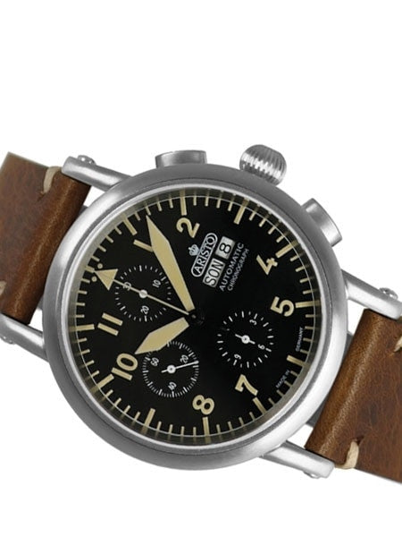 Aristo Swiss Valjoux 7750 Automatic Chronograph Aviator Watch #7H186