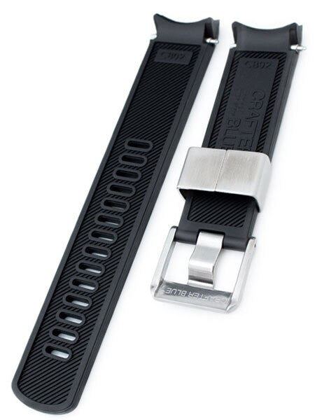 Crafter Blue 20mm Curved-End Rubber Watch Strap for Seiko Sumo #CB02-A