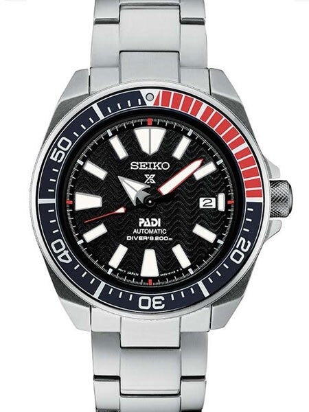 Seiko Samurai Prospex PADI Automatic Dive Watch with Stainless Steel Bracelet #SRPB99