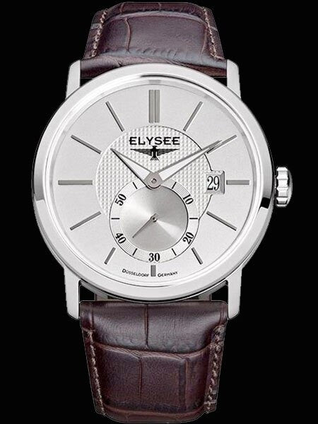 Elysee 42mm Quartz Dress Watch with Silver Dial and Small Seconds #38005