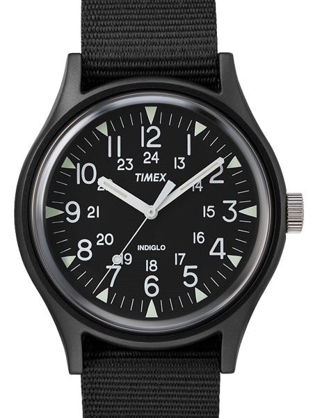 Timex 40mm MK1 Quartz Watch with Black Dial and INDIGLO Night-Light #TW2R37400VQ