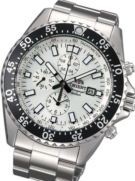 Orient Captain Quartz Sport Chronograph with Stainless Steel Bracelet  #TT11003W