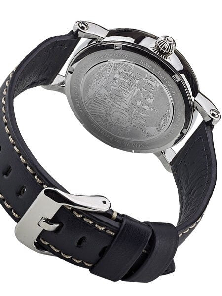 Brillier 43mm Americana Chapter 2 Railroad Swiss Quartz Watch with Calfskin Leather Strap #BR-06