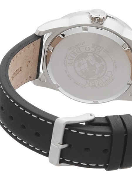Citizen Eco-Drive Black Dial Pilot Watch with Black Leather Strap #AW1360-04E