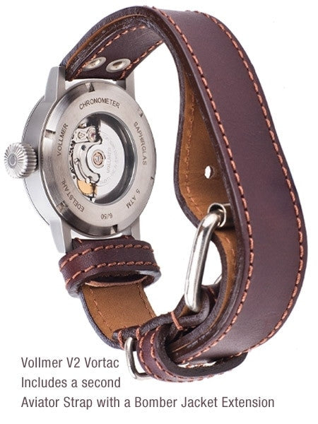Vollmer V2 Vortac 44mm Swiss COSC Certified Chronometer on a Hirsch Liberty Strap