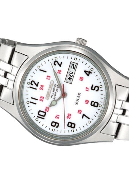 Seiko Railroad Approved Solar Watch with 37mm Case, 12 and 24 Hour Scale #SNE045
