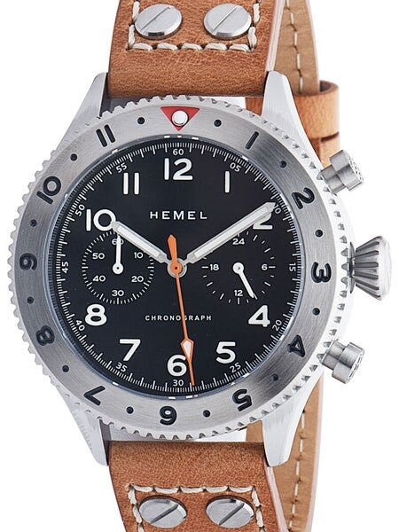 HEMEL 24 Quartz Chronograph Watch with GMT Bezel and Sapphire Crystal #HFT20-VK2