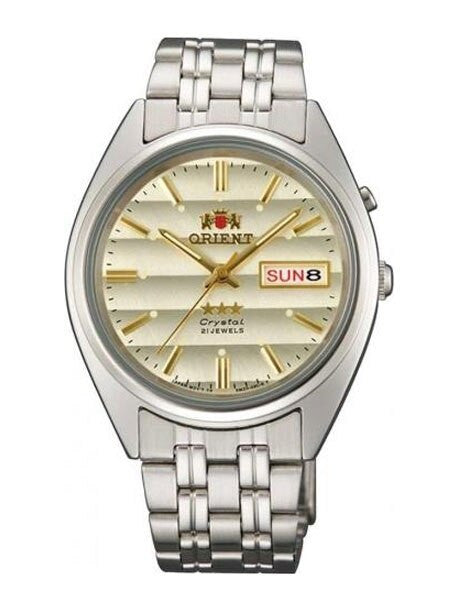 Orient Automatic Watch with Champagne Dial, Day-Date and SS Bracelet #EM0401PC