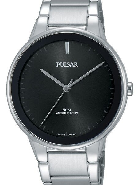 Pulsar Black Dial Quartz Watch with Matching Bracelet #PG2043