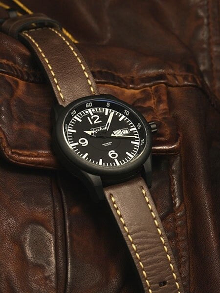 Techne Harrier Aviator Quartz Watch with 41.5mm Carbon Reinforced Polymer Case #367.172