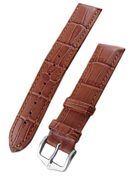 Hirsch Duke Honey Brown Alligator Embossed Leather Watch Strap #010280-70