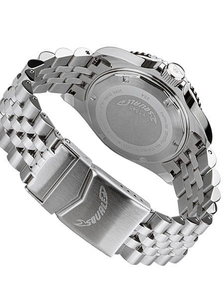 Squale 300 meter Swiss Automatic GMT watch with Luminous Ceramic Bezel, AR Sapphire Crystal #1545GM-CER-BK
