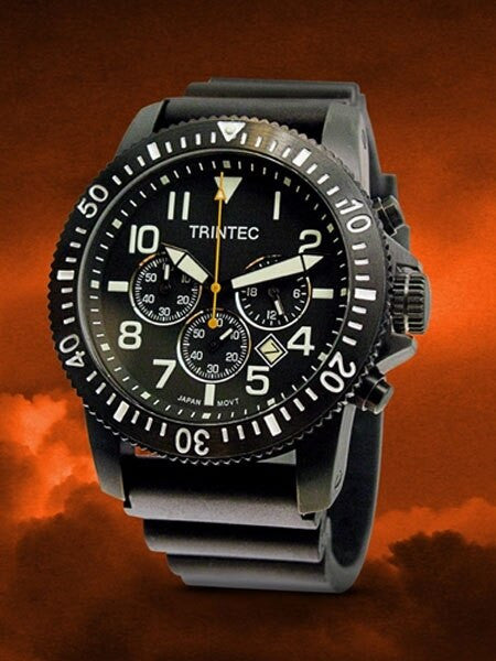Trintec Zulu-01 Chronograph with Black PVD Case and Bezel ZULU-01-CH-B