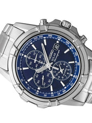 Seiko Essentials Solar Chronograph and Alarm with Blue Dial #SSC141