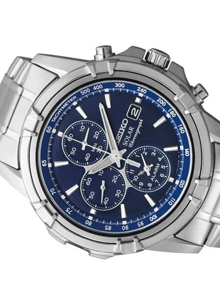 Seiko Essentials Solar Chronograph and Alarm with Blue Dial #SSC141