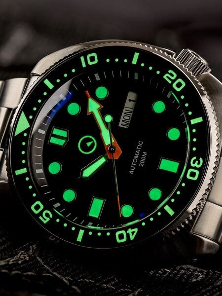Islander Black Dial Automatic Dive Watch with AR Double Dome Sapphire Crystal, and Luminous Ceramic Bezel Insert #ISL-30