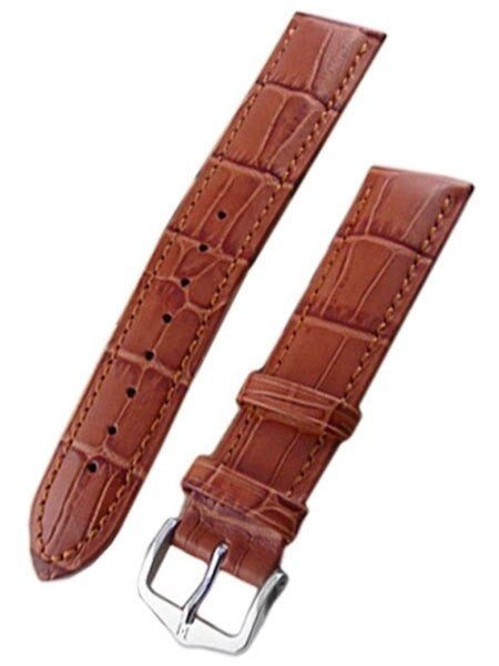 Hirsch Extra-Long Duke Brown Alligator Embossed Natural Leather Watch Strap #010282-70