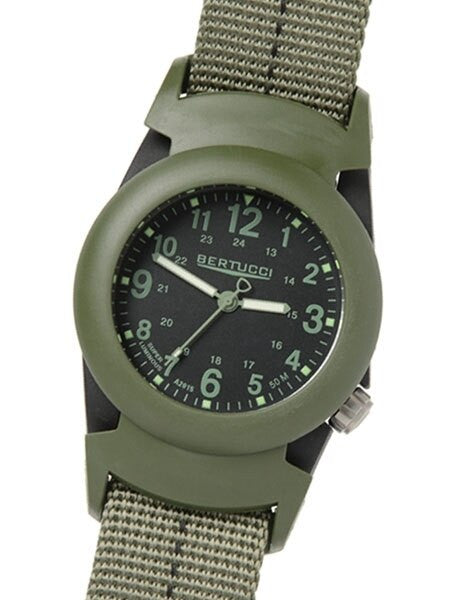 Bertucci DX3?« PRO-GUARD?äó Resin Watch, Dash-Striped Nylon Strap, Black Dial - 11047
