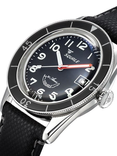 Squale 300 Meter Swiss Made Automatic Dive Watch with Black Dial  #SUB-39MON Crown