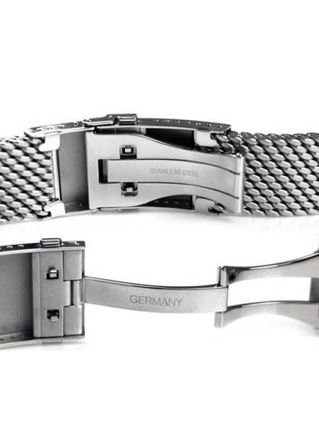 STAIB Polished Mesh Bracelet #STEEL-2784-20704APB-P (Straight End, 22mm)