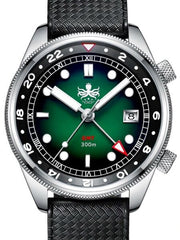 PHOIBOS Eagle Ray 300-Meter Dual-Time GMT Dive Watch with Double Dome AR Sapphire Crystal #PX023A