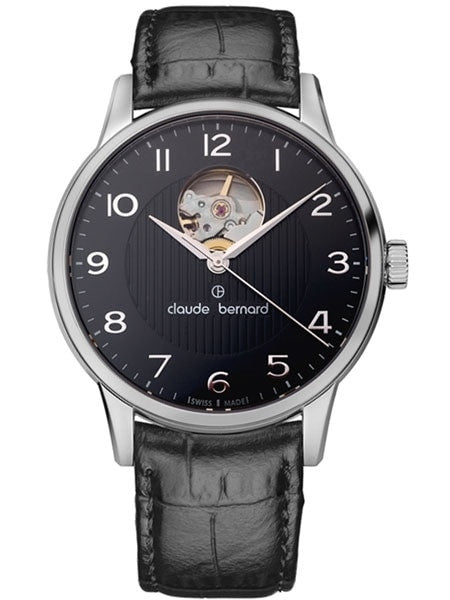 Claude Bernard Swiss Made ETA Automatic Open-Heart Watch #85017-3-NBN